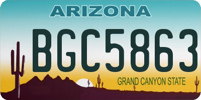 AZ license plate BGC5863