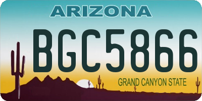 AZ license plate BGC5866