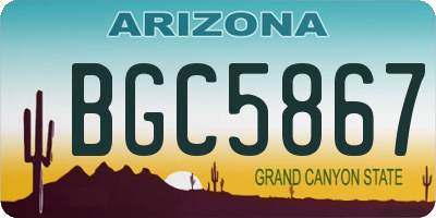 AZ license plate BGC5867