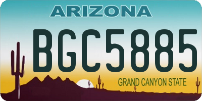 AZ license plate BGC5885