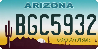 AZ license plate BGC5932