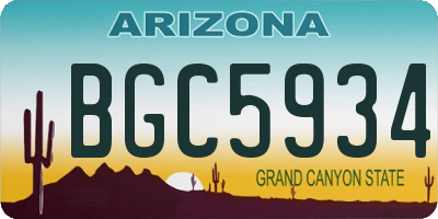 AZ license plate BGC5934