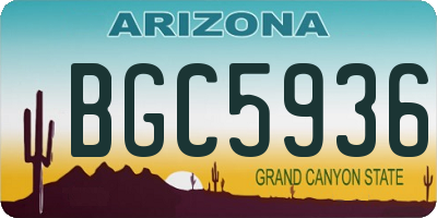 AZ license plate BGC5936