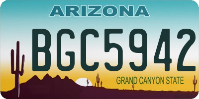 AZ license plate BGC5942