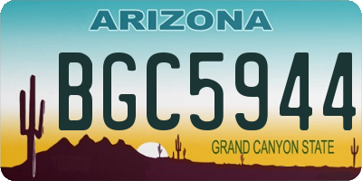 AZ license plate BGC5944