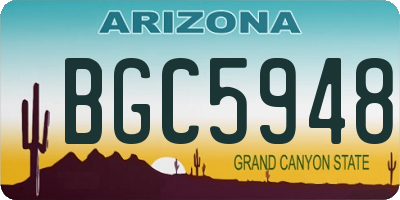 AZ license plate BGC5948