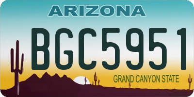 AZ license plate BGC5951