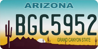 AZ license plate BGC5952