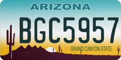 AZ license plate BGC5957