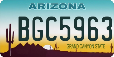 AZ license plate BGC5963