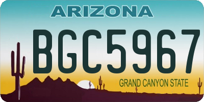 AZ license plate BGC5967