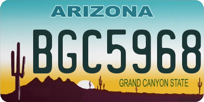 AZ license plate BGC5968