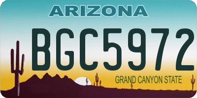 AZ license plate BGC5972