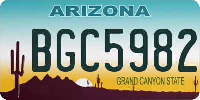 AZ license plate BGC5982