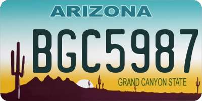 AZ license plate BGC5987