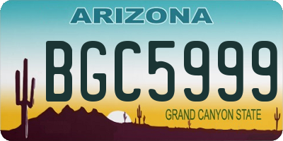 AZ license plate BGC5999
