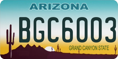 AZ license plate BGC6003