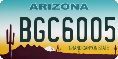 AZ license plate BGC6005