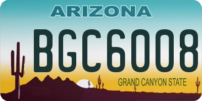 AZ license plate BGC6008