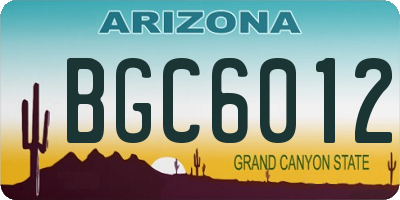 AZ license plate BGC6012