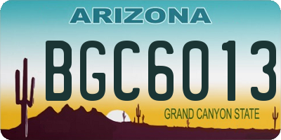 AZ license plate BGC6013