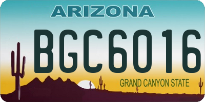 AZ license plate BGC6016