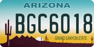 AZ license plate BGC6018