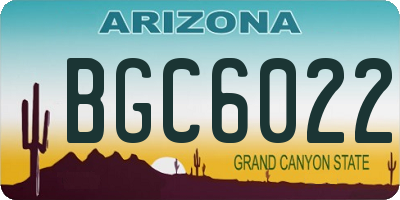 AZ license plate BGC6022
