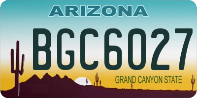 AZ license plate BGC6027