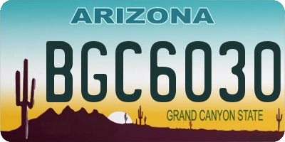 AZ license plate BGC6030