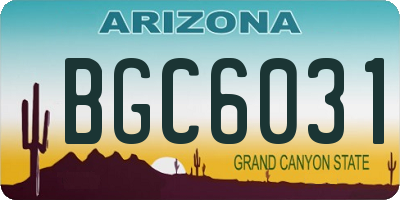 AZ license plate BGC6031
