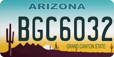 AZ license plate BGC6032