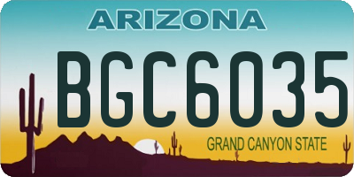 AZ license plate BGC6035