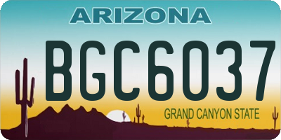 AZ license plate BGC6037