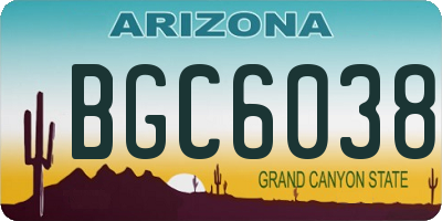 AZ license plate BGC6038