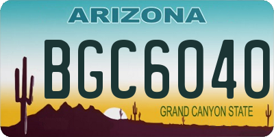 AZ license plate BGC6040