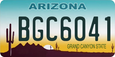 AZ license plate BGC6041
