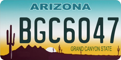 AZ license plate BGC6047