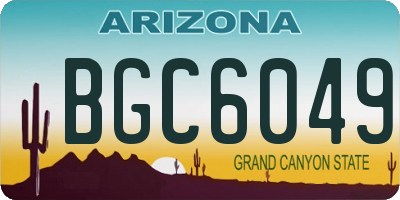 AZ license plate BGC6049