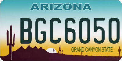 AZ license plate BGC6050