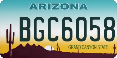AZ license plate BGC6058