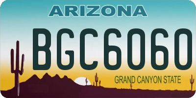 AZ license plate BGC6060