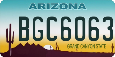 AZ license plate BGC6063