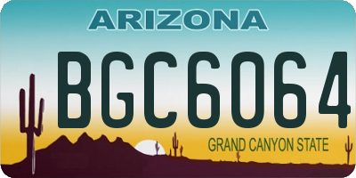 AZ license plate BGC6064
