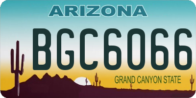 AZ license plate BGC6066