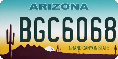 AZ license plate BGC6068