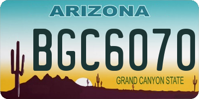 AZ license plate BGC6070