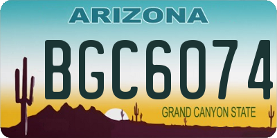 AZ license plate BGC6074