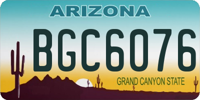 AZ license plate BGC6076