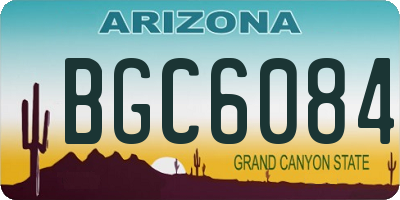 AZ license plate BGC6084